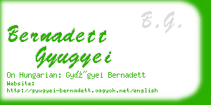 bernadett gyugyei business card